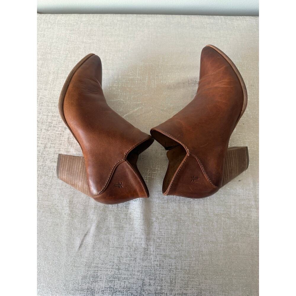 FRYE REED  SHOOTIE BROWN LEATHER BOOT - Picture 3 of 10